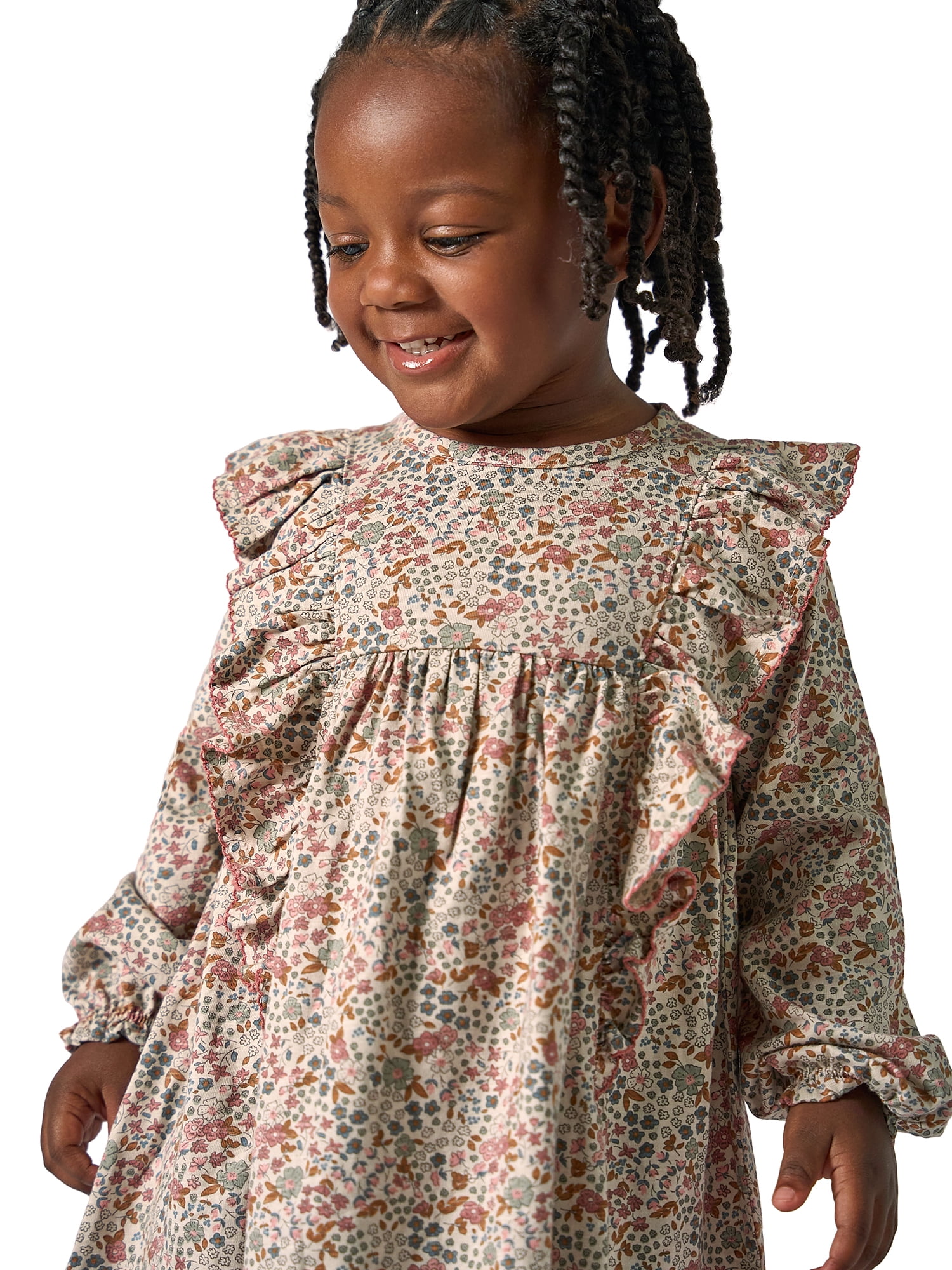 Modern Moments by Gerber Toddler Girl Dress with Ruffles, Sizes 12M-5T