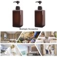 thumbnail image 2 of ZHAOCHENG Dispensador de jabón de 650 ml, juego de 2 contenedores de botellas de bomba de plástico vacíos para cocina y baño - Marrón, 2 of 5