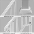thumbnail image 5 of 2 Pack 3 Step Handrails for Outdoor Steps, Wrought Iron Stair Railing Fits 2 or 3 Steps, Metal Hand Rail with Installation Kit, Staircase Handrails for Concrete, Porch, Deck, Exterior Steps, White, 5 of 9