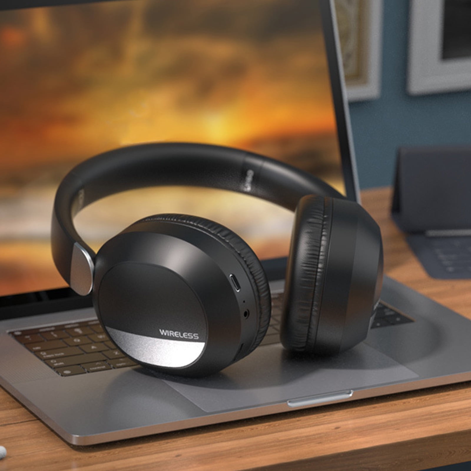 Wireless Headphones Over Ear, 70H Playtime Headphone Wireless Bluetooth 5.1,3EQ Modes & HiFi Stereo Bluetooth Headset with Deep Bass, Foldable Lightweight Headphones with Microphone for Travel/Work