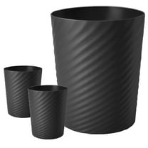 Wdmiya 3 Pack Bathroom Trash Can, 1.8 Gallons Round Garbage Can, Black