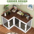 thumbnail image 6 of NARTRU Wooden Large L Shaped Corner Dog Crate Kennel Furniture with Divider for 2 Medium or Large Dogs Indoor, White, 6 of 8