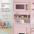 thumbnail image 4 of Best Choice Products Pretend Play Kitchen with Espresso Machine - Pink 502C with Herringbone, 4 of 9