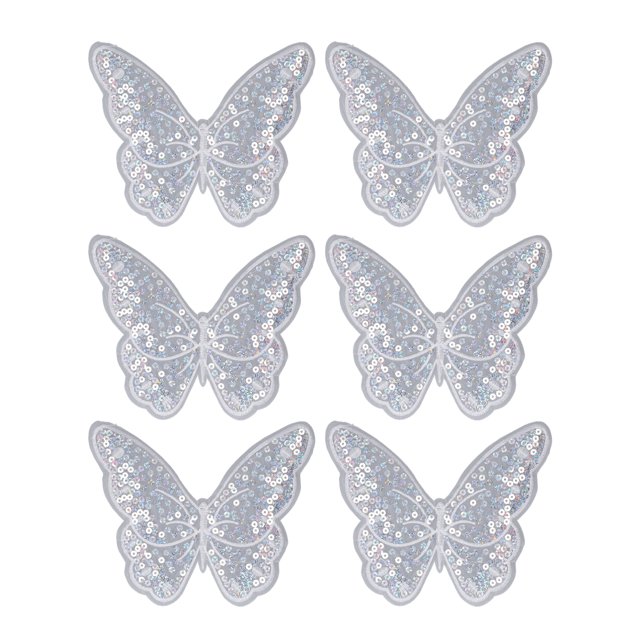 Apliques para ropa, 6 parches de mariposa de 6,7 x 5,7 pulgadas, parches para ropa, apliques bordados de ingeniería de precisión