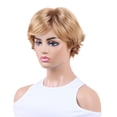 thumbnail image 4 of Perruque Blond Dégradé Cheveux Courts Coiffure Mode Perruque en Maille rose Haute Élasticité, 4 of 10