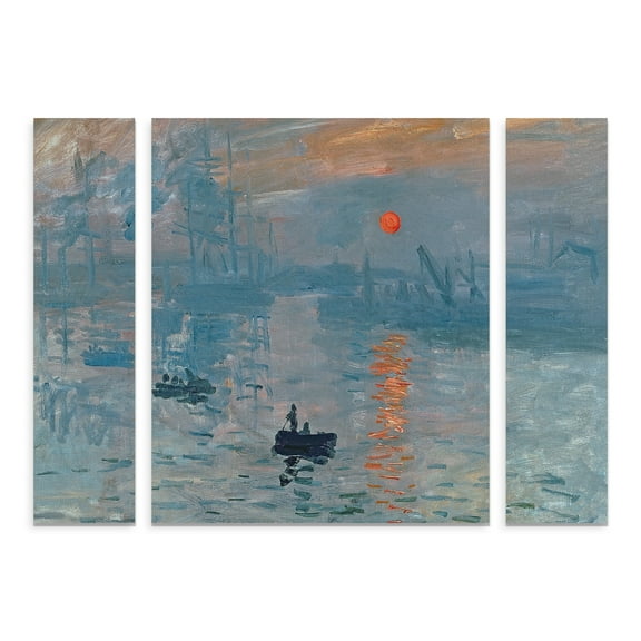 Claude Monet 'Impression Sunrise' Multi Panel Art Set Small 3 Piece