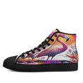 thumbnail image 3 of Flamingo Sunset High Top Canvas Shoes Sneakers Black Size 6, 3 of 7