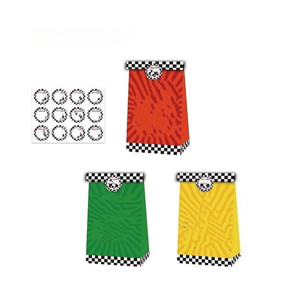 24 PCS Party Favor Candy Bags for Anime Themed Birthday Supplies Decor,Kids Birthday Game Party Kraft Paper Goodie Gift Bag Decorations