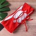 thumbnail image 4 of JoveMarine Women's Bandeau Two-Piece Bikini Set, Strapless with Padded Cups, No Underwire, Summer Beach Swimsuit, Trendy Bikini Sets for Women,Red M, 4 of 4