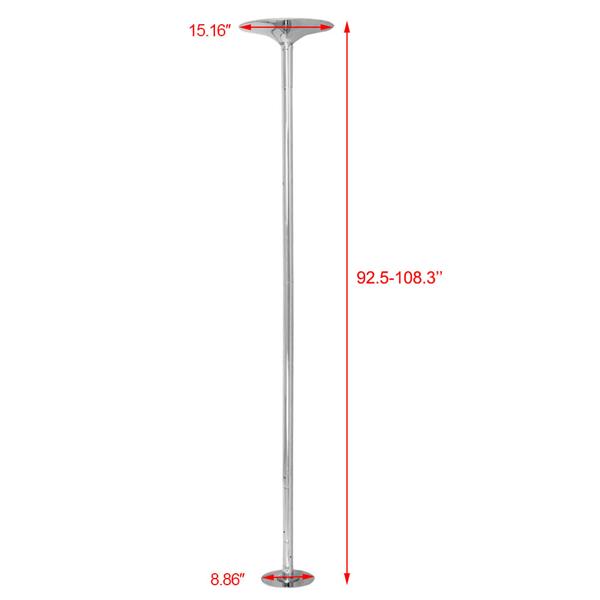 Alden Design Portable Dance Pole Adjustable Static Spinning Stripper Pole Exercise Fitness, Silver - image 2 of 14