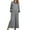 Gray, variant on Njoeus Nightgowns for Women V Neck Nightshirts Long Sleeve Soft Sleepwear Side Split Pockets Full Length Nightdress Loungewear