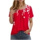 thumbnail image 1 of Camisetas de Cuello Redondo Impreso Gradiente de las Mujeres, Manga Corta Casual Top para el Uso Diario, 1 of 4