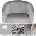 thumbnail image 5 of Easyfashion Upholstered Barrel Arm Accent Tub Chair, Gray Velvet, 5 of 9