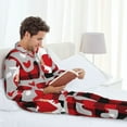 thumbnail image 6 of Goofa Buffalo Plaid Love And Gnome for 2-piece Loungewear Set Men’s Sleepwear Set Soft PJs Cozy loungewear Comfy Sleep Set Winter Pajamas-, 6 of 7
