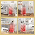 thumbnail image 5 of FASCK  10-Drawer Rolling Storage Cart, Utility Mobile Trolley with Removable Drawers & Universal Casters & 2 Brakes, Versatile Flexible Drawer Organizer Cart for Home, Office, Mixed Pink, 5 of 7