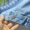 thumbnail image 4 of NAISIBABY Girls Denim Jacket 10T, Button Up Long Sleeve Floral Embroidery Kids Fashion Jean Outwear Blue, 4 of 9
