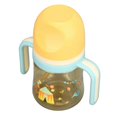 thumbnail image 2 of Wide Neck Sippy Straw Bottle Spill Proof Easy Grip Training Cup with Weighted Staw for Toddlers Yellow Small, 2 of 3