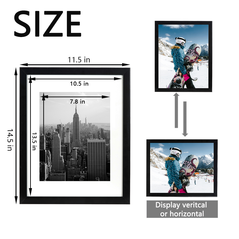 Kaiwin 11x14 Picture Frame Set of 5, Black photo 2