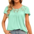 thumbnail image 6 of Hrsba Summer Shirts for Women,Summer Pullover Print Short Sleeve Crewneck Soft Ladies T Shirts Casual Tops, 6 of 9