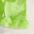 thumbnail image 5 of JUMEYU Pajamass Girls' Pajama Set - 2 Piece Silky Soft Satin Button Down Sleep Shirt and Pajama Shorts Size 7-8 (Green,7-8 Years), 5 of 8