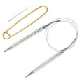 thumbnail image 3 of Uxcell Circular Knitting Needles Needles Stainless Steel 1 Set Gold US 11/8.0mm x 14 inch (80cm), 3 of 6