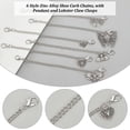 thumbnail image 4 of 12pcs Shoe Chains 6 Styles Shoe Decoration Charms Butterfly Pendant Boot Chain Metal Shoe Chain Decoration Shoes Accessory for Women Men Sneakers Casual Shoes Boots Shoe Decor Platinum 1 Set, 4 of 6