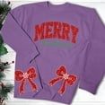 thumbnail image 2 of Fshinging Women Hoodies & Sweatshirts Christmas Side Bow Applique Long Sleeve Crewneck Xmas Trendy Clothes, 2 of 4