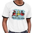 thumbnail image 2 of Birds It's Cold Outside Ringer Tee Shirt Unisex Large White/Black, 2 of 5
