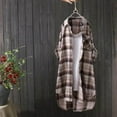 thumbnail image 3 of HTNBO Plaid Long Blouse for Women Juniors Long Sleeve Cotton Linen Botton Down Shirts for Fall Casual, 3 of 3