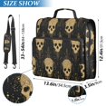 thumbnail image 3 of Haosy 3 Ring Zipper Binder with Shoulder Strap Waterproof Trapper Keeper 2 Inch D-Ring 500 Sheets Capacity, Gold Skull, 3 of 8