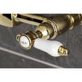 thumbnail image 4 of Kingston Brass KS1262BPL Bel-Air Double-Handle Wall-Mount Bridge Kitchen Faucet, Polished Brass, 4 of 7