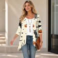 thumbnail image 6 of IYYVV Halloween Cardign Sweaters for Women 3/4 Sleeve Lightweight Funny Pumpkin Printed Open Front Cardigan Complexion XL, 6 of 8
