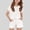 White, variant on Ankola Girls 2 Piece Outfits Summer Casual Lounge Set Clothing Sets | Girls Short Sets, Cap Sleeve T Shirt and Elastic Waist Shorts, 2 Piece Clothing Sets 5-13 Years