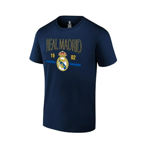 Icon Sports Real Madrid Official Licensed Cotton T-Shirt Soccer Tee Men Size - 1902 Navy Medium