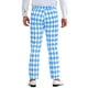thumbnail image 3 of Inspire Chic Edición Pantalones de Hombre Patrón de Cuadrícula Diamante Ajuste Regular Color Block Traje Trousers 30 Azul Claro, 3 of 6