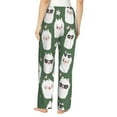 thumbnail image 3 of Uemuo Alpaca Faces Pattern Women's Wide Leg Palazzo Lounge Pants with Pockets Light Weight Loose Comfy Casual Pajama Pants-XX-Large, 3 of 9
