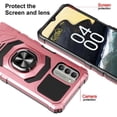 thumbnail image 6 of Compatible Case for Nokia G400 5G Case w/Tempered Glass Screen Protector [Military Grade] Ring Car Mount Kickstand Shockproof Hard Phone Case - Rose Gold, 6 of 7