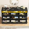 thumbnail image 3 of Blotout 9 Drawer Dresser with Charging Station, Modern Long Dressers & Chests of Drawers, Wood Dresser with LED Lights for Bedroom, Living Room, Hallway, 3 of 6