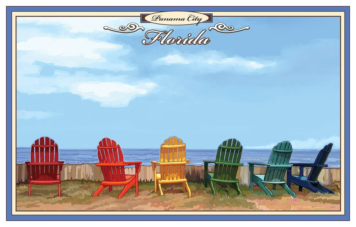 Panama City Florida Adirondack Chairs Travel Art Print Poster By Panama City Florida Adirondack Chairs Travel Art Print Poster By Joanne Kollman 24 X 36 Com