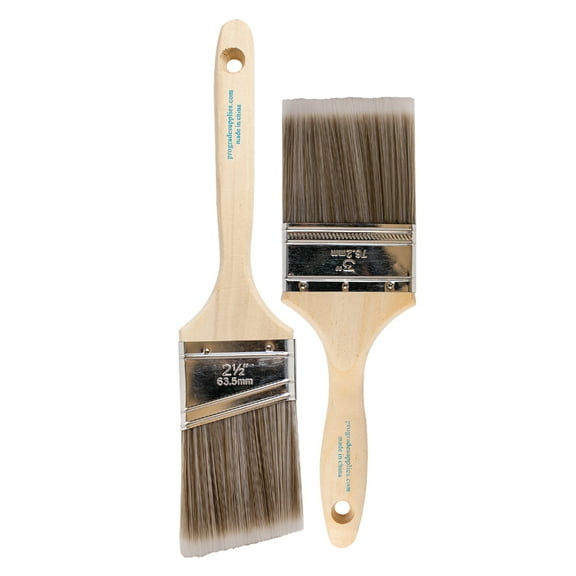 Vermeer Paint Brushes - 2-Pack - 3" Flat and 2.5" Angle Brush Set for All Latex and Oil Paints & Stains