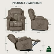 FLEXISPOT Power Lift Recliner Chair for Elderly with Massage and Heat Electric Lift Reclining Chair w/Cup Holders, Massage Recliner Sofa Chair for Living Room,Khaki Corduroy