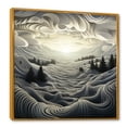 thumbnail image 2 of Designart "Abstract Line Mountain Landscape in Black and White III" Food & Beverage Framed Wall Art - White Fruits Entryway Framed Wall Art, 2 of 6