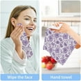 thumbnail image 7 of Purple Flowers Washcloth 12x12in Set, 4 Pack Absorbent Cotton Towel Square Kitchen Dishes Towels, Soft Cleaning Face Hand Towel Fast Drying, 7 of 7
