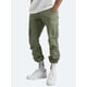 thumbnail image 2 of Green 3XL Hombres Ropa de trabajo cómoda Algodón Lino Multibolsillos Casual Suelto Baggy Pantalones largos tipo cargo, 2 of 4