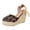 Coffee, variant on Women's Espadrille Wedges Sandals Floral Lace Closed Toe Ankle Tie Platform Sandals Breathable Summer Dressy Shoes White Size 9