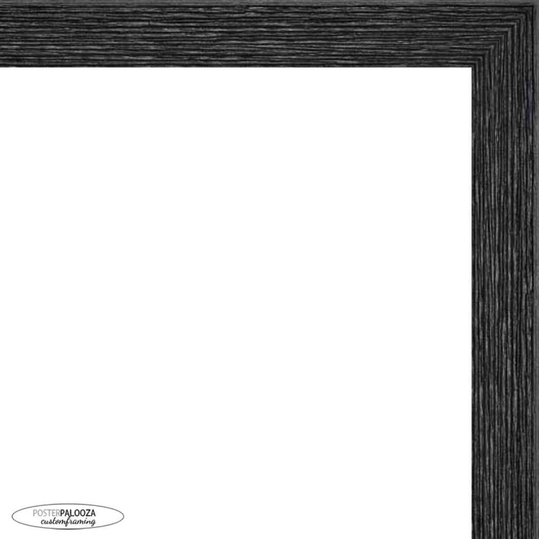 18x24 Black Rustic Thin Barnwood Picture Frame - UV Acrylic, Foam Board Backing, Hanging Hardware