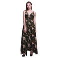 thumbnail image 1 of Bimba Floral Ladies Printed Resort Maxi DrawstringDressSpaghetti Strap Beach Wear-Medium, 1 of 6