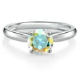 thumbnail image 3 of Gem Stone King 10K White Gold Mercury Mist Mystic Topaz Solitaire Engagement Ring for Women | 1.00 Cttw | Round 6MM | Gemstone November Birthstone | Size 7, 3 of 6