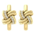thumbnail image 2 of Araiya Fine Jewelry 10K Yellow Gold Round Shaped Lab Grown Diamond love knot Hope Earrings (1/20 cttw, D-F Color, VS1 Clarity), 2 of 6
