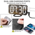 thumbnail image 5 of AWLYLNLL Digital Clock Large Display, LED Electric Alarm Clocks Mirror Surface for Makeup with Diming Mode, 3 Levels Brightness, Dual USB Ports Modern Decoration for Home Bedroom Decor-Black, 5 of 7